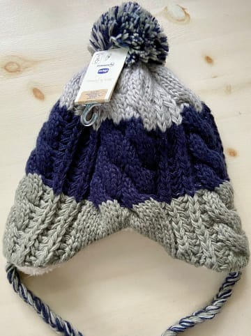 Chicco Mütze in Blau-Grau