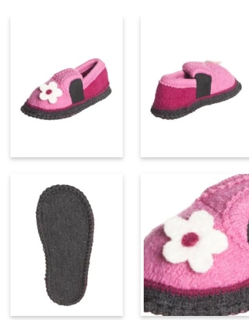 kitz-pichler Hausschuhe "Bobby - Blume" in Rosa/ Pink