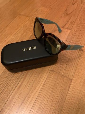 Guess Damen-Sonnenbrille in Hellbraun-Türkis/ Grün