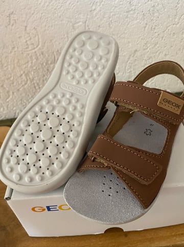 Geox Leder-Sandalen "Lightfloppy" in Hellbraun