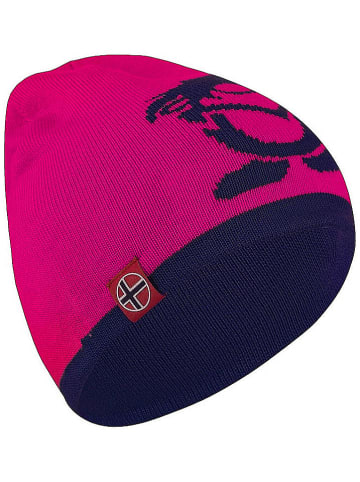 Trollkids Wende-Beanie "Troll" in Pink/ Dunkelblau