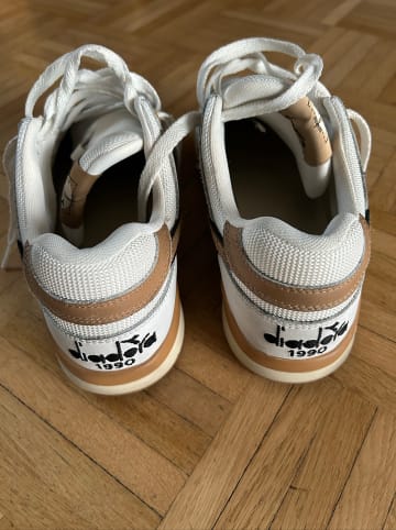 Diadora Leder-Sneakers  in Weiß/ Hellbraun