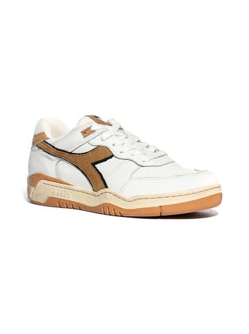 Diadora Leder-Sneakers  in Weiß/ Hellbraun