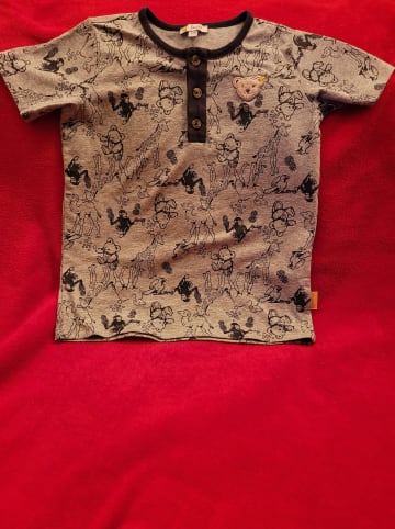 Steiff Shirt in Grau/ Dunkelblau