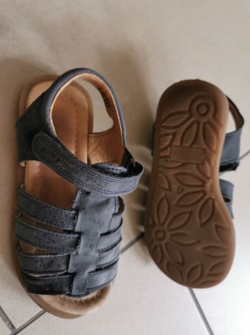 POM POM Leder-Sandalen in Dunkelblau