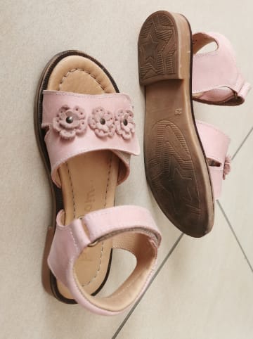 POM POM Leder-Sandalen in Rosa