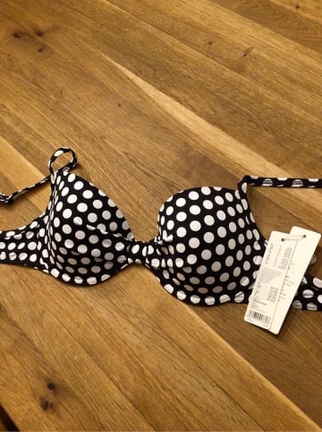 ESPRIT Bikini-Oberteil in Schwarz/ Weiß