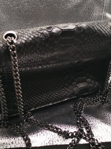 Mia Tomazzi Leder-Umhängetasche "Meda" in Schwarz - (B)21 x (H)13 x (T)8 cm