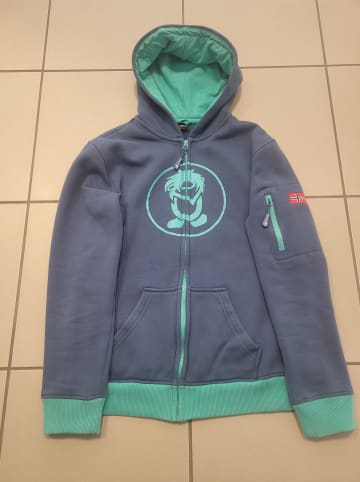 Trollkids Sweatjacke "Sortland"  in Blau/ Grün
