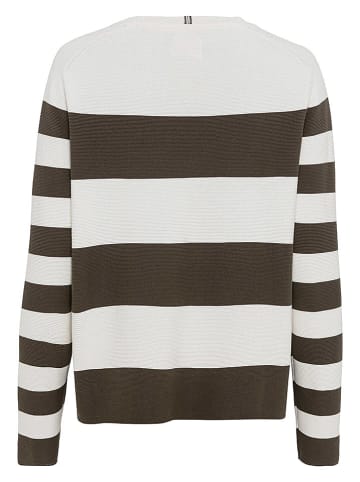 Camel Active Longsleeve in Oliv/ Weiß
