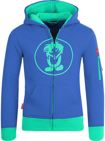 Trollkids Sweatjacke "Sortland"  in Blau/ Grün