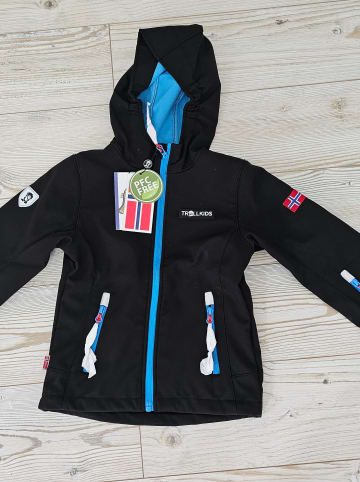 Trollkids Softshelljacke "Oslofjord" in Schwarz/ Türkis