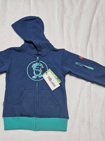 Trollkids Sweatjacke "Sortland"  in Blau/ Grün