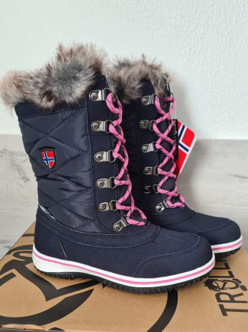 Trollkids Winterstiefel "Holmenkollen" in Dunkelblau/ Pink