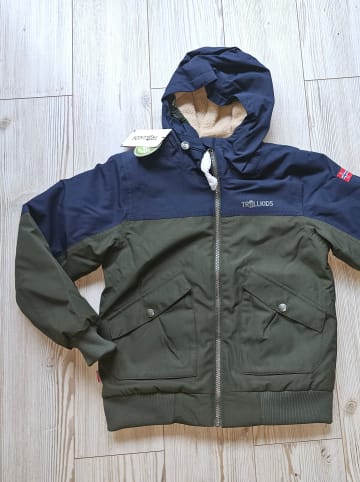 Trollkids Winterjacke "Grimstad" in Khaki/ Dunkelblau