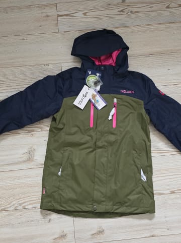 Trollkids 3in1-Funktionsjacke "Bryggen" in Dunkelblau/ Khaki