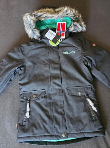 Trollkids Trollkids Parka Oslo anthrazit türkis 110