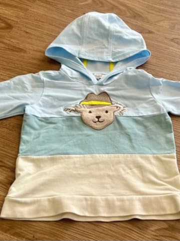 Steiff Hoodie in Hellblau/ Creme