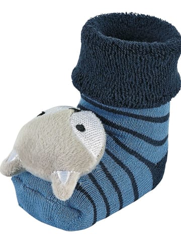 Sterntaler Baby-Rasselsocken "Wolf" in Blau