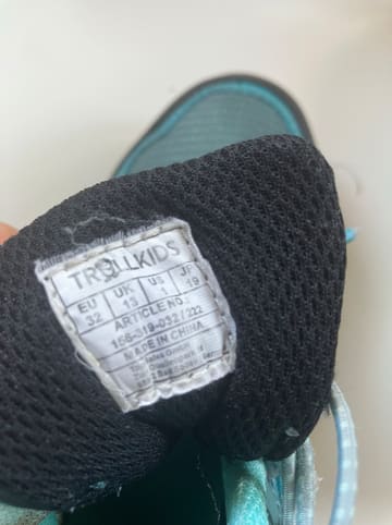 Trollkids Wanderboots "Trolltunga Hiker Mid" in Türkis/ Grau