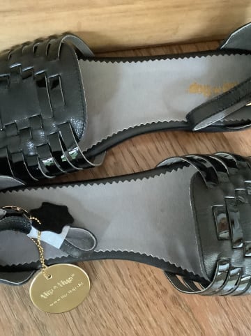 Flip Flop Leder-Sandalen "Azteca" in Schwarz