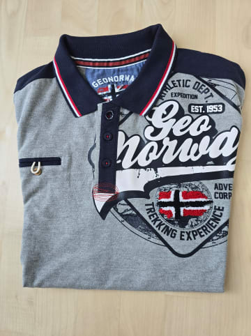 Geographical Norway Poloshirt in Grau/ Dunkelblau