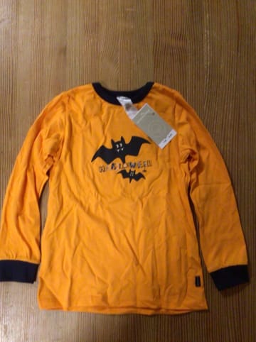 Schiesser Pyjama in Orange/ Dunkelblau