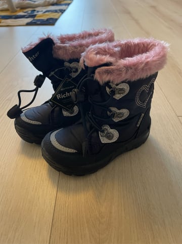 Richter Shoes Winterboots in Dunkelblau/ Rosa