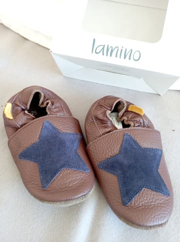 lamino Leder-Krabbelschuhe in Braun