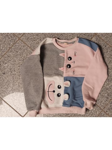 Denokids Sweatshirt "Kitty & Teddy" in Rosa