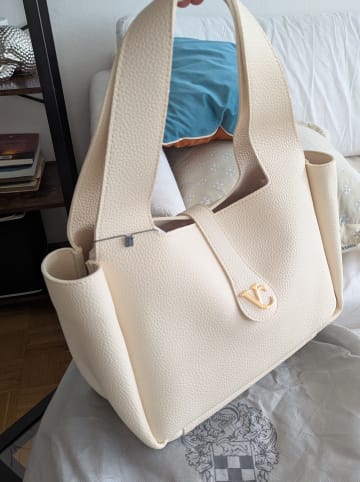 Vince Camuto Schultertasche "L'Aquila" in Beige - (B)33 x (H)22 x (T)15 cm