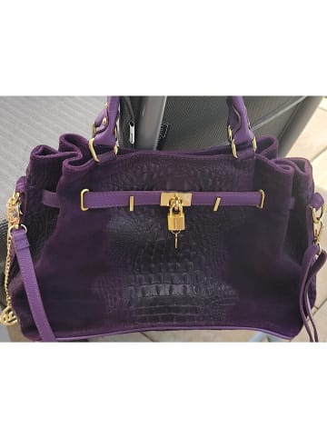 Mia Tomazzi Leder-Henkeltasche 'Ricordo" in Lila - (B)33 x (H)28 x (T)10 cm