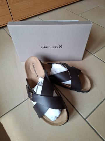 BABUNKERS Family Leder-Pantoletten in Braun