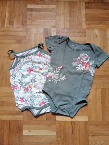 Petit Beguin 2er-Set: Bodys in Oliv/ Creme