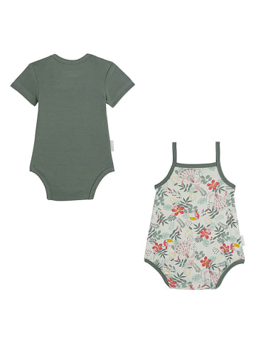Petit Beguin 2er-Set: Bodys in Oliv/ Creme