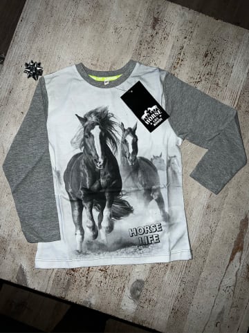 Bondi Longsleeve "Horse Life" in Grau