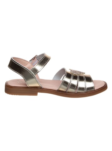 kmins Leder-Sandalen in Gold