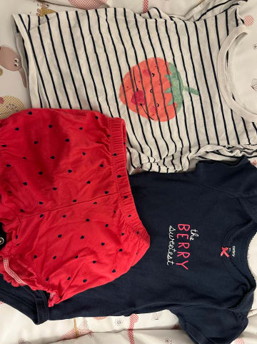 carter's 3lg. Outfit in Dunkelblau/ Pink/ Weiß