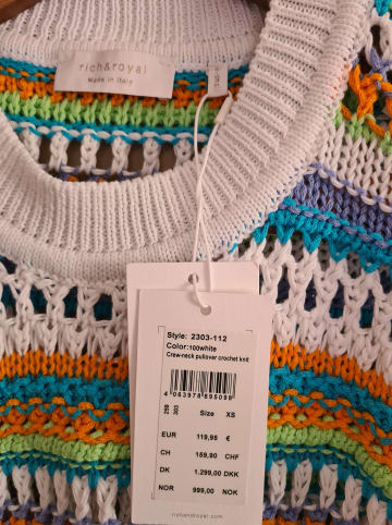 Rich & Royal Pullover in Weiß/ Bunt