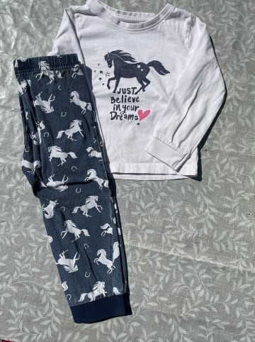 Blue Seven Pyjama in Creme/ Dunkelblau