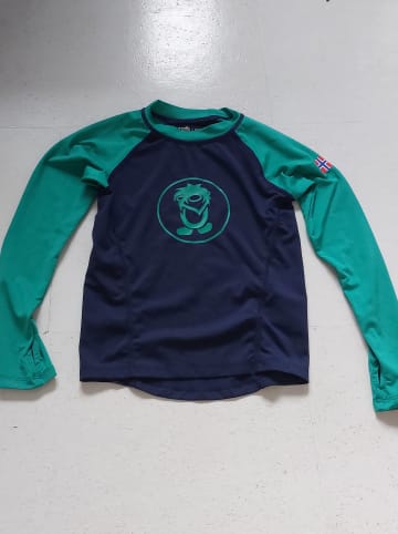 Trollkids Badeshirt "Kvalvika" in Dunkelblau/ Grün