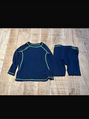 Trollkids 2tlg. Funktionswäsche-Set "Kids Merino Baselayer" in Dunkelblau