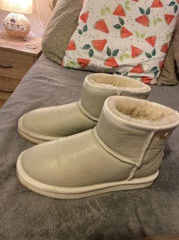 Mexx Leder-Winterboots in Beige