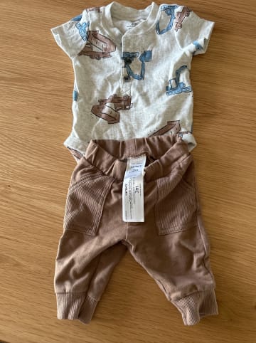 carter's 2tlg. Outfit in Hellbraun/ Grau