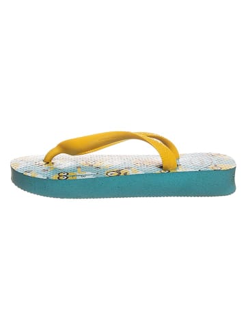 Havaianas Zehentrenner in Hellblau/ Gelb