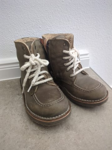kmins Leder-Boots in Khaki