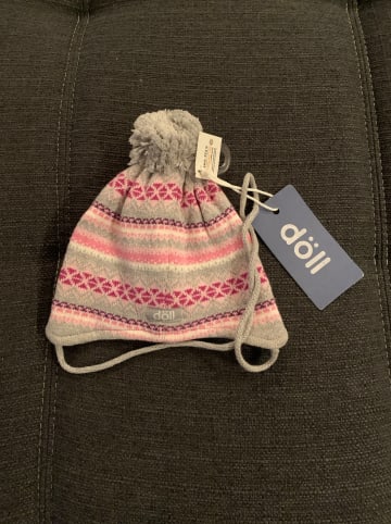 Döll Strickmütze in Grau/ Rosa