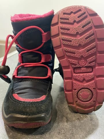 lamino Leder-Boots in Dunkelblau/ Pink