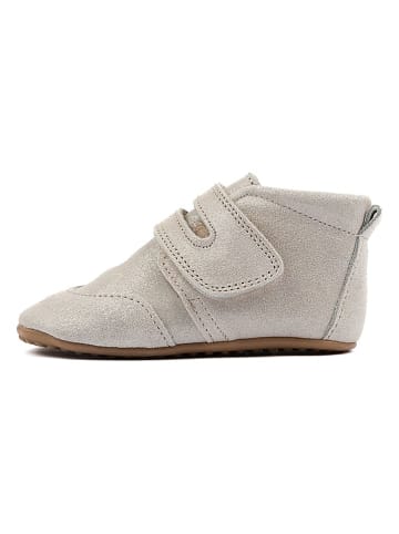 POM POM Leder-Krabbelschuhe in Creme