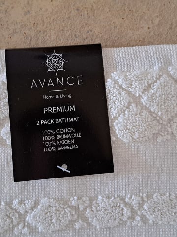 avance 2er-Set: Premium-Badvorleger in Creme - (L)100 x (B)60 cm
